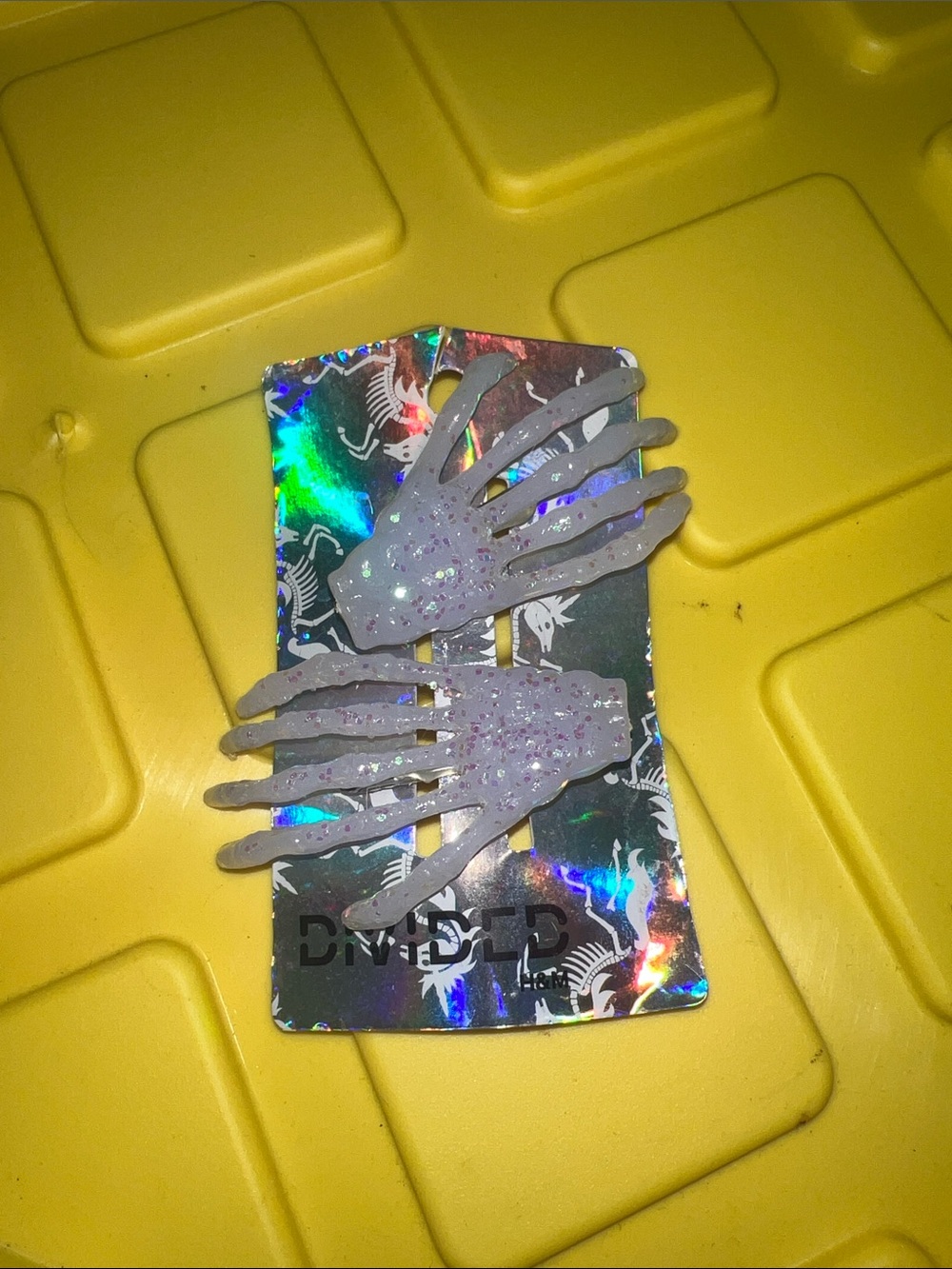 Halloween Gray Glitter Hand Clips